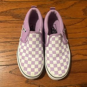 Girls Purple Checkered Vans